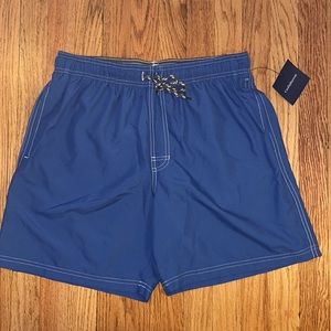 Croft & Barrow  Navy Blue swim trunks  Size medium NWT